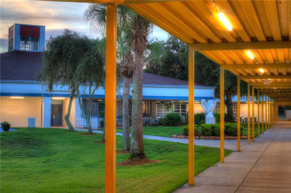 Hallway and Courtyard
